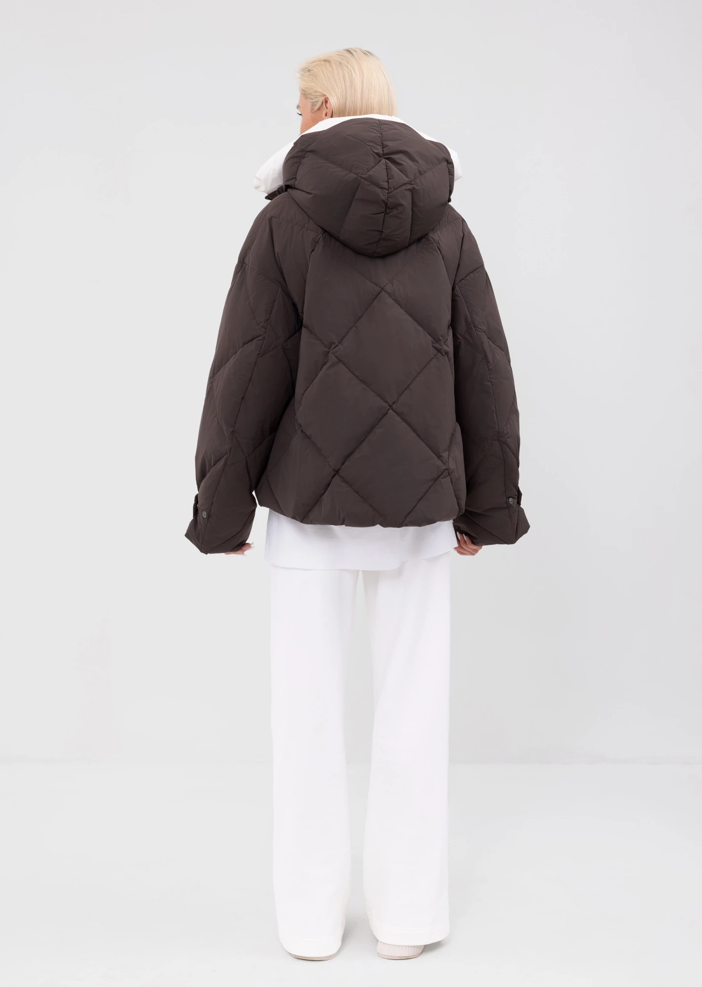 Короткий пуховик с капюшоном (1223SW-1021-A507)