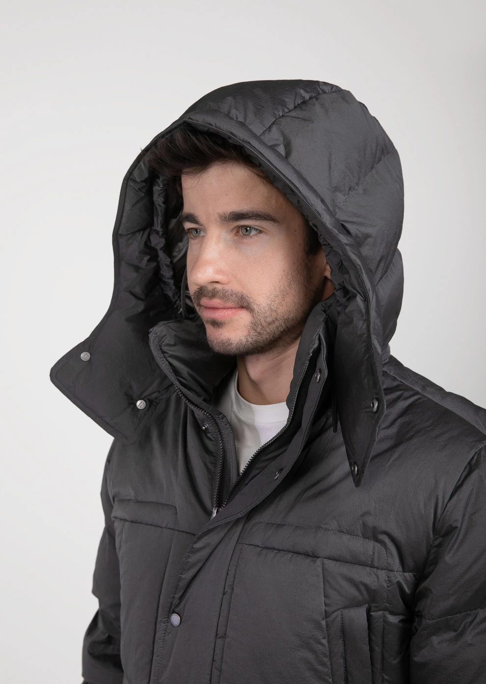 Мужской пуховик с капюшоном (8102OM-0058-OC026)