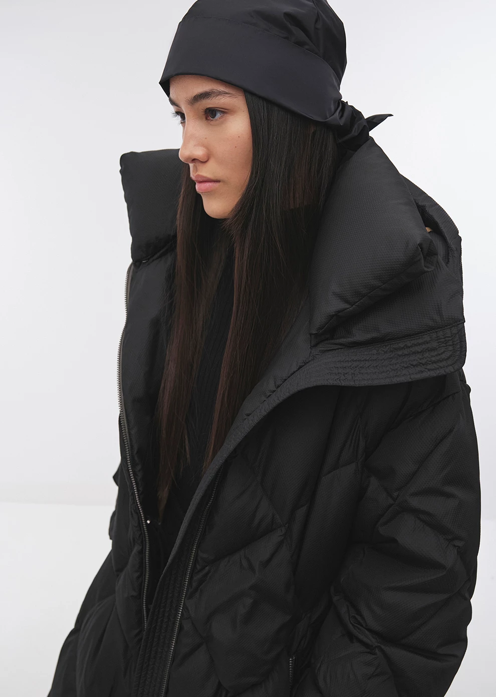 Длинное пуховое пальто с поясом (1212SW-1029-A101)