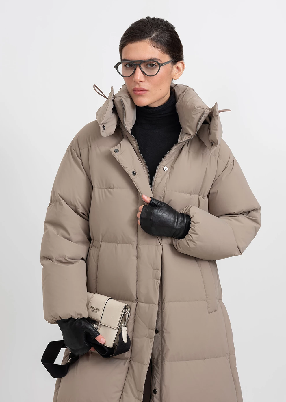 Длинный пуховик с капюшоном (1297SW-1005-A505)