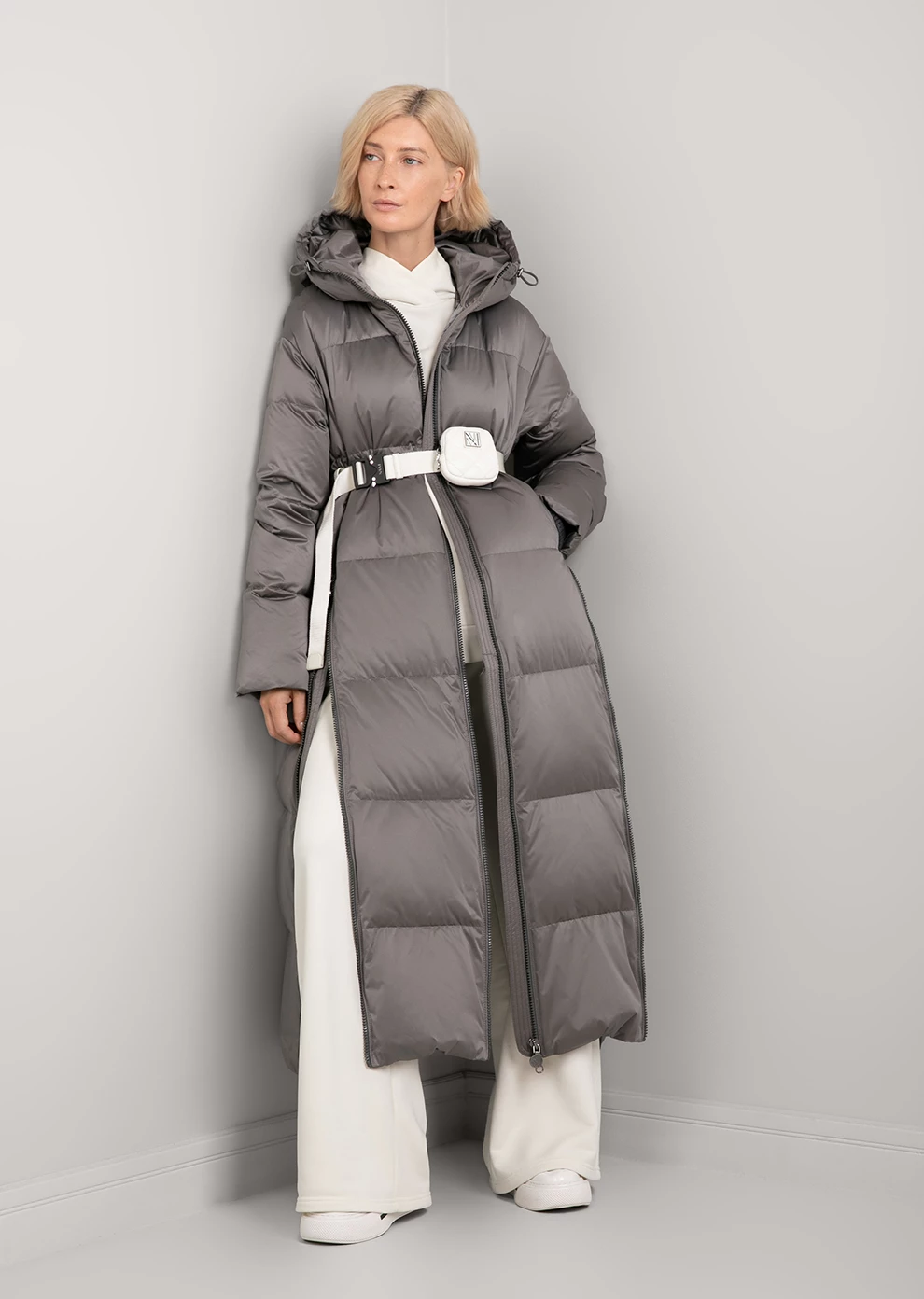 Длинный пуховик с капюшоном (1116OW-0012-OM026)