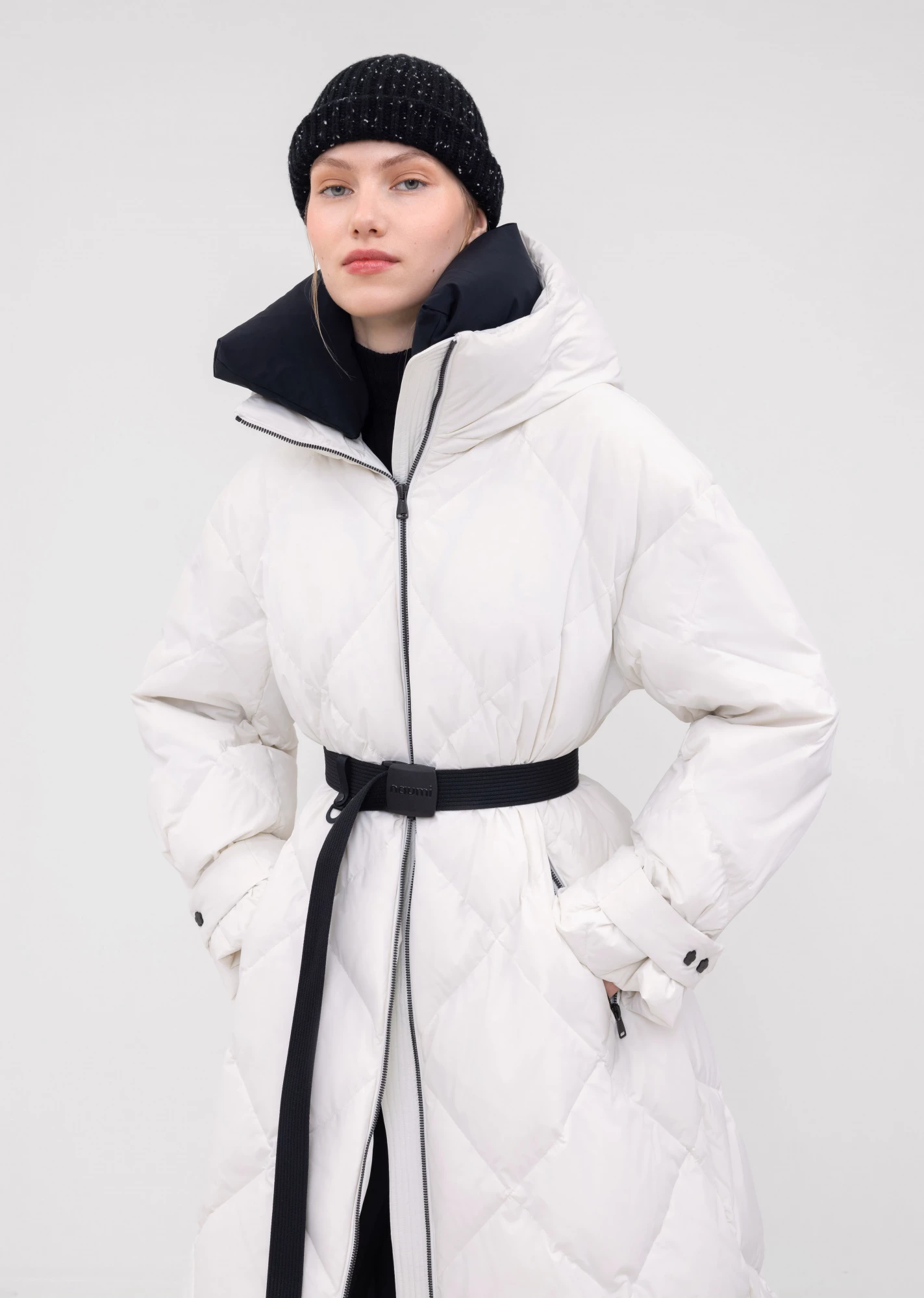 Пуховое пальто с поясом (1222SW-1005-A001)