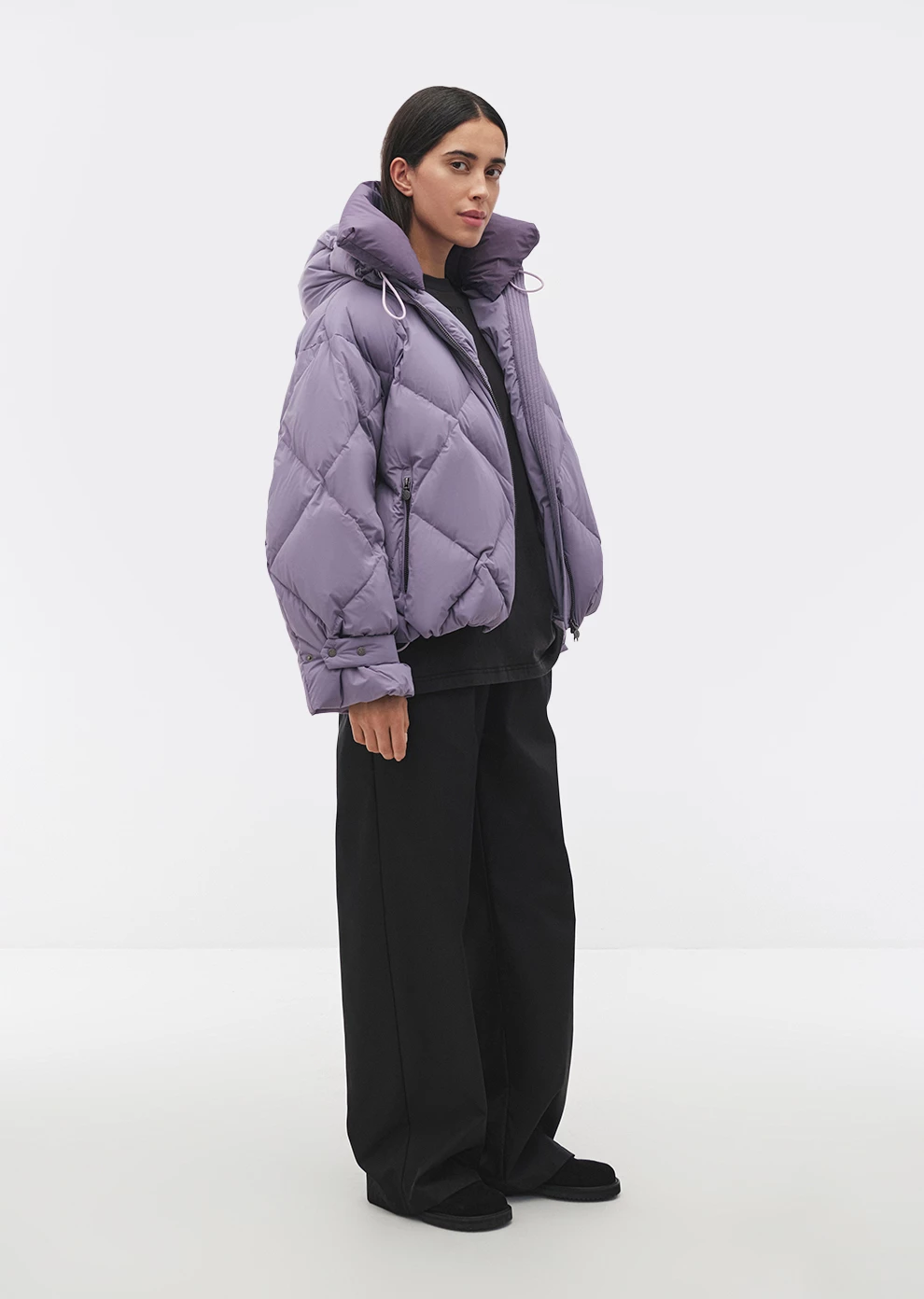 Короткий пуховик с капюшоном (1223SW-1021-A307)