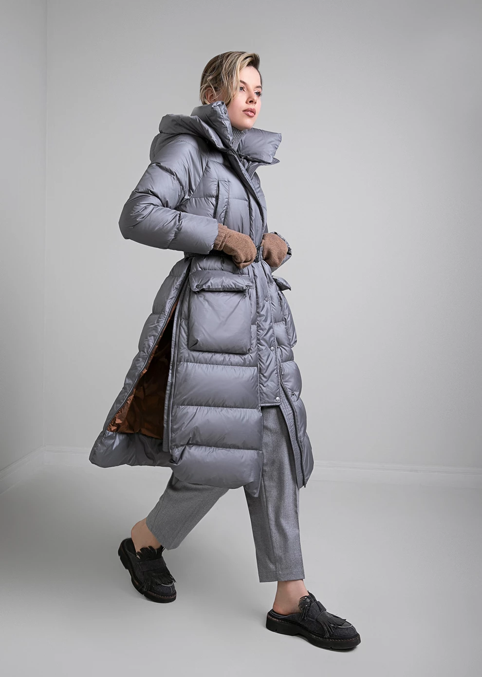 Длинный пуховик с капюшоном (1798MW-0058-MB026)