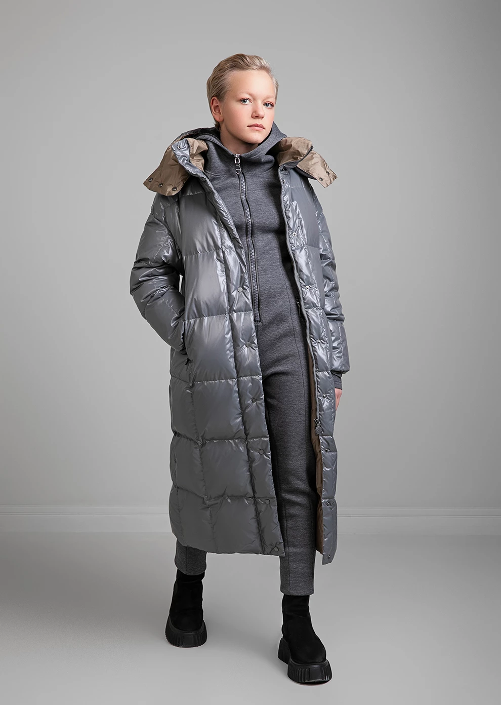 Длинный пуховик для девочек (1190MP-0022-MV026)