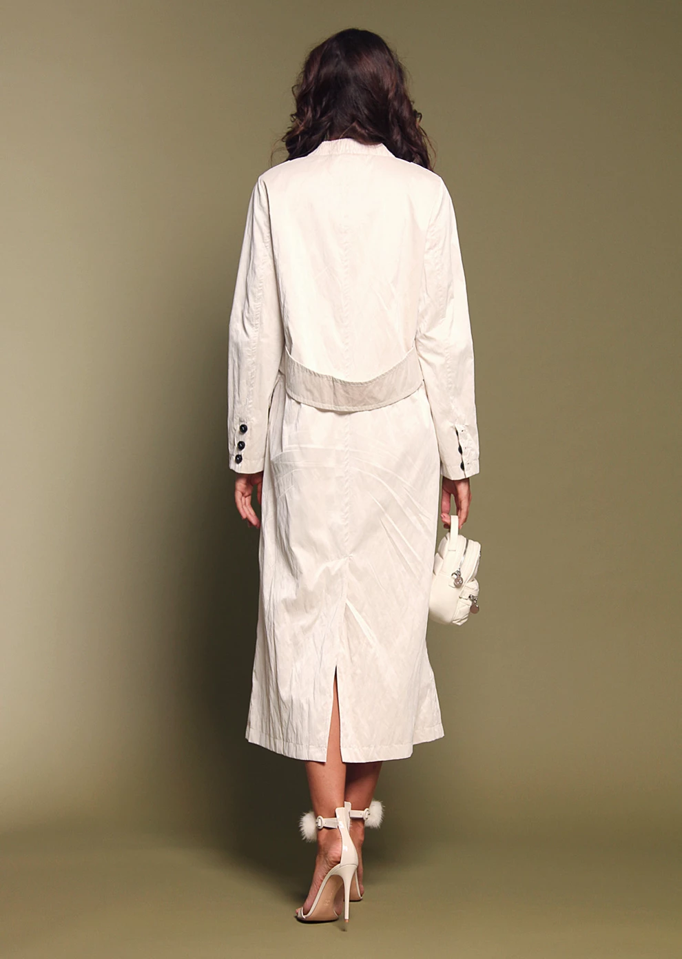 Удлиненный двубортный плащ (017NS180004-F0001)