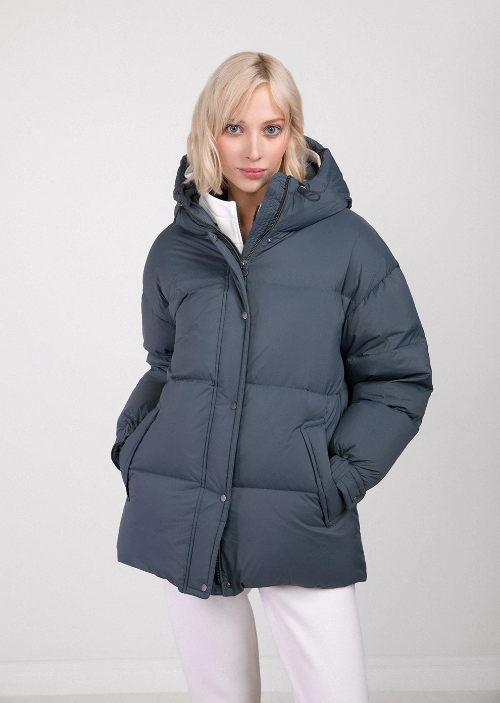 Короткий пуховик с капюшоном (1746OW-0079-OD016)