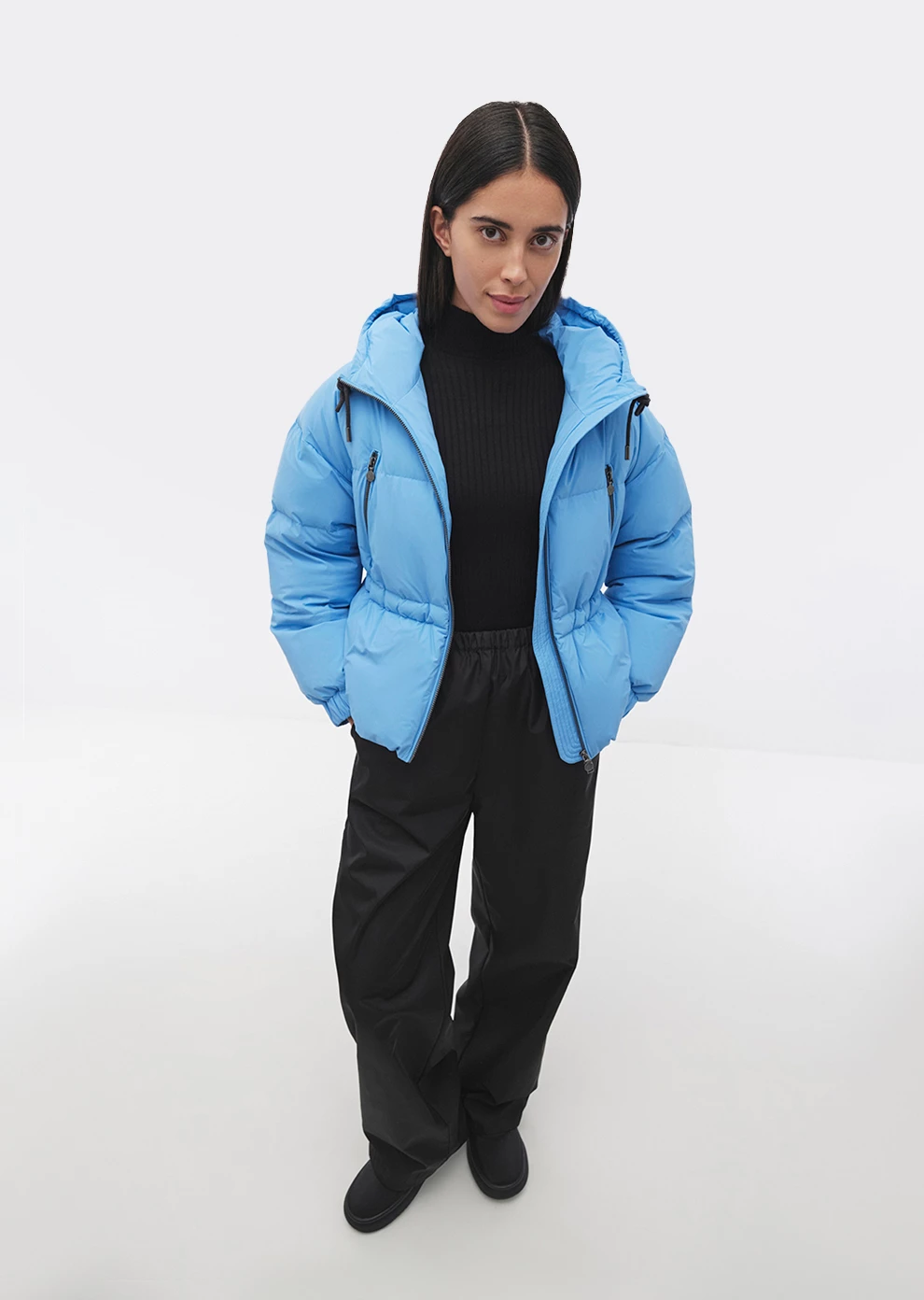 Короткий пуховик с капюшоном (1747QW-0076-QY010)