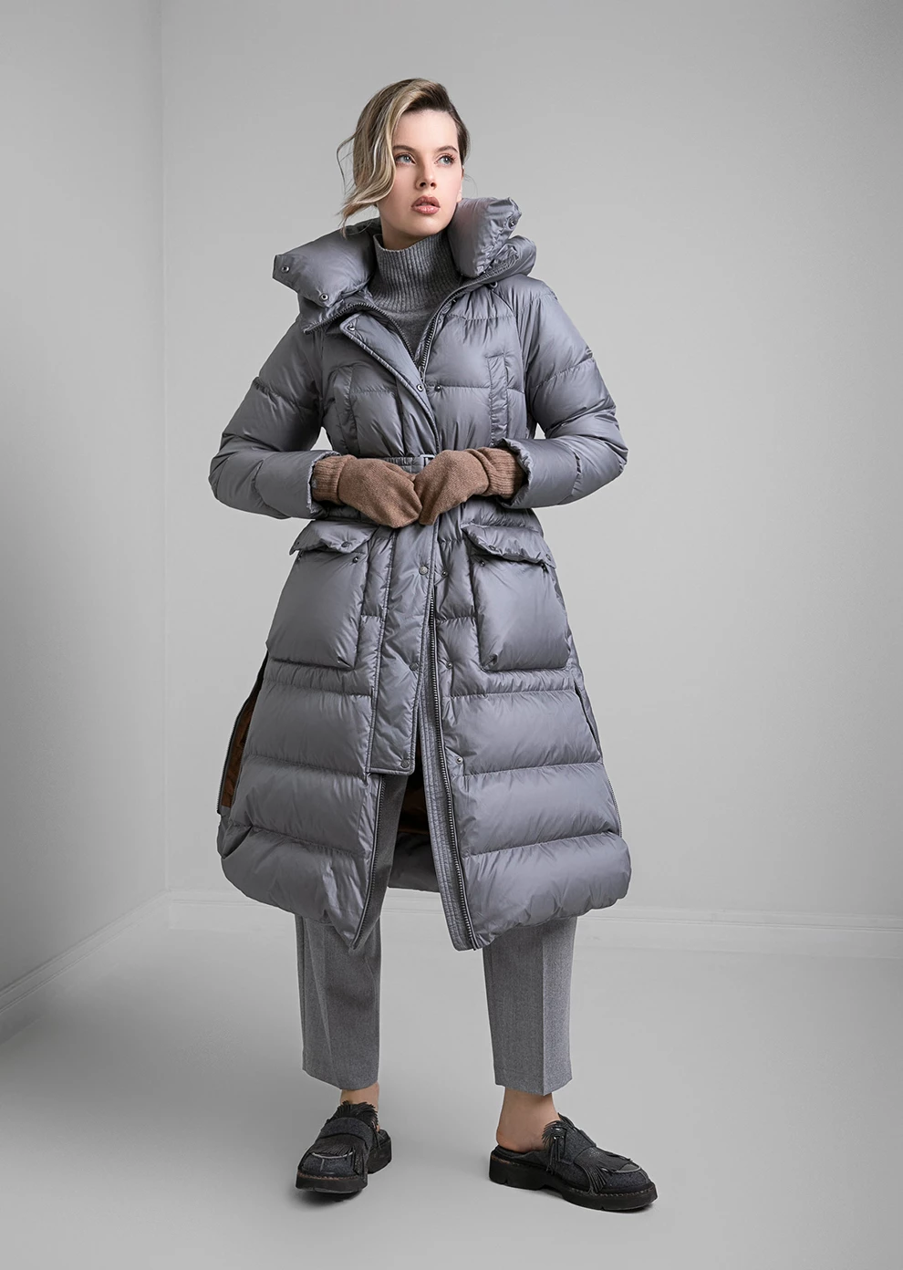 Длинный пуховик с капюшоном (1798MW-0058-MB026)