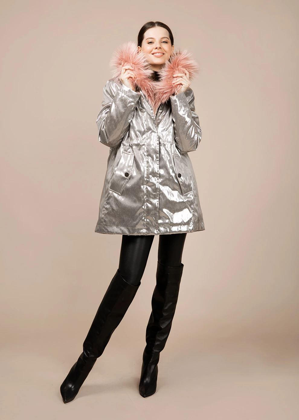 Пуховая парка с мехом (19W765-5243-IZ055)