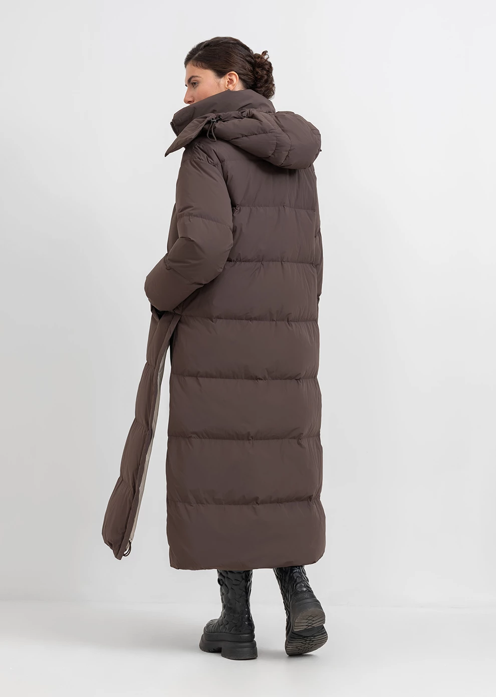 Длинный пуховик с капюшоном (1297SW-1005-A504)