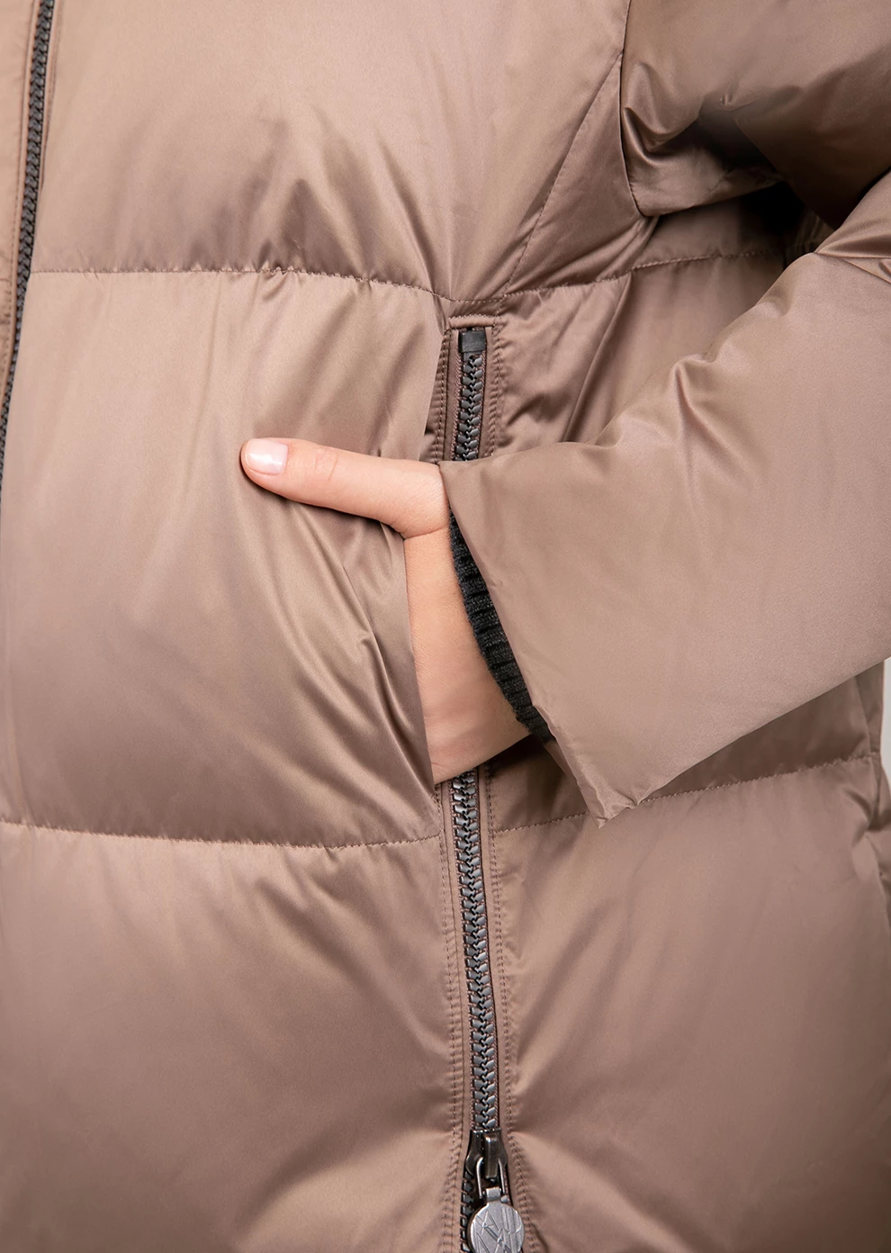 Длинный пуховик с капюшоном (1116OW-0012-OM044)