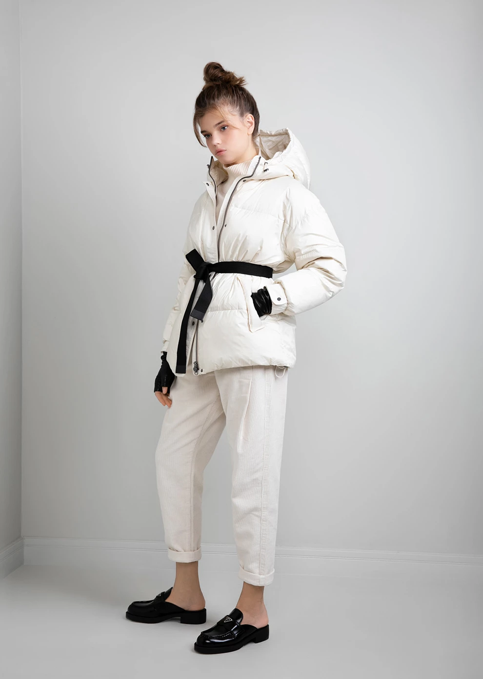 Короткий пуховик с капюшоном (1746MW-0012-MK001)