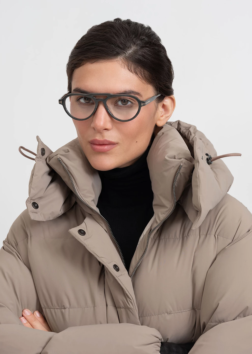 Длинный пуховик с капюшоном (1297SW-1005-A505)