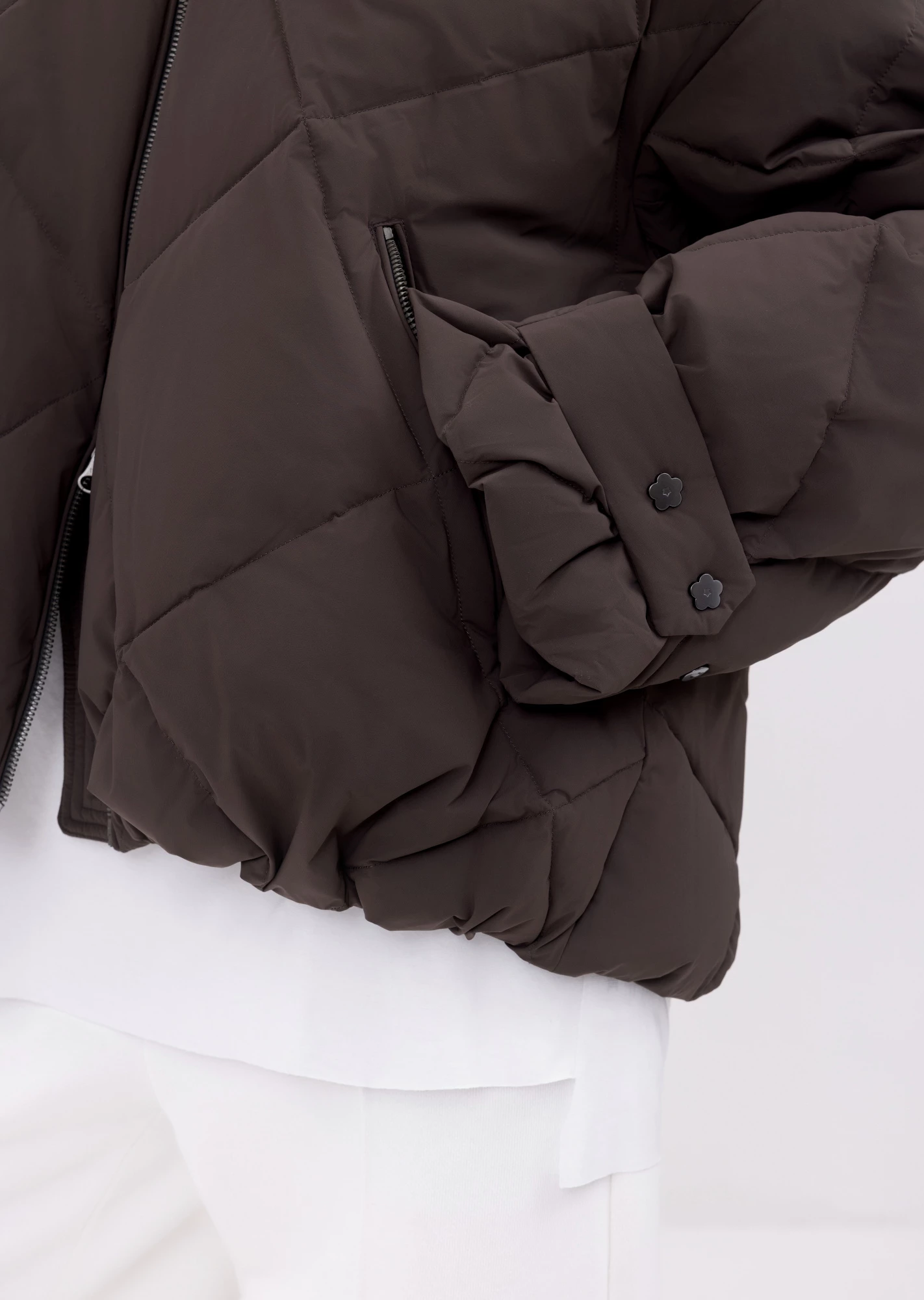 Короткий пуховик с капюшоном (1223SW-1021-A507)