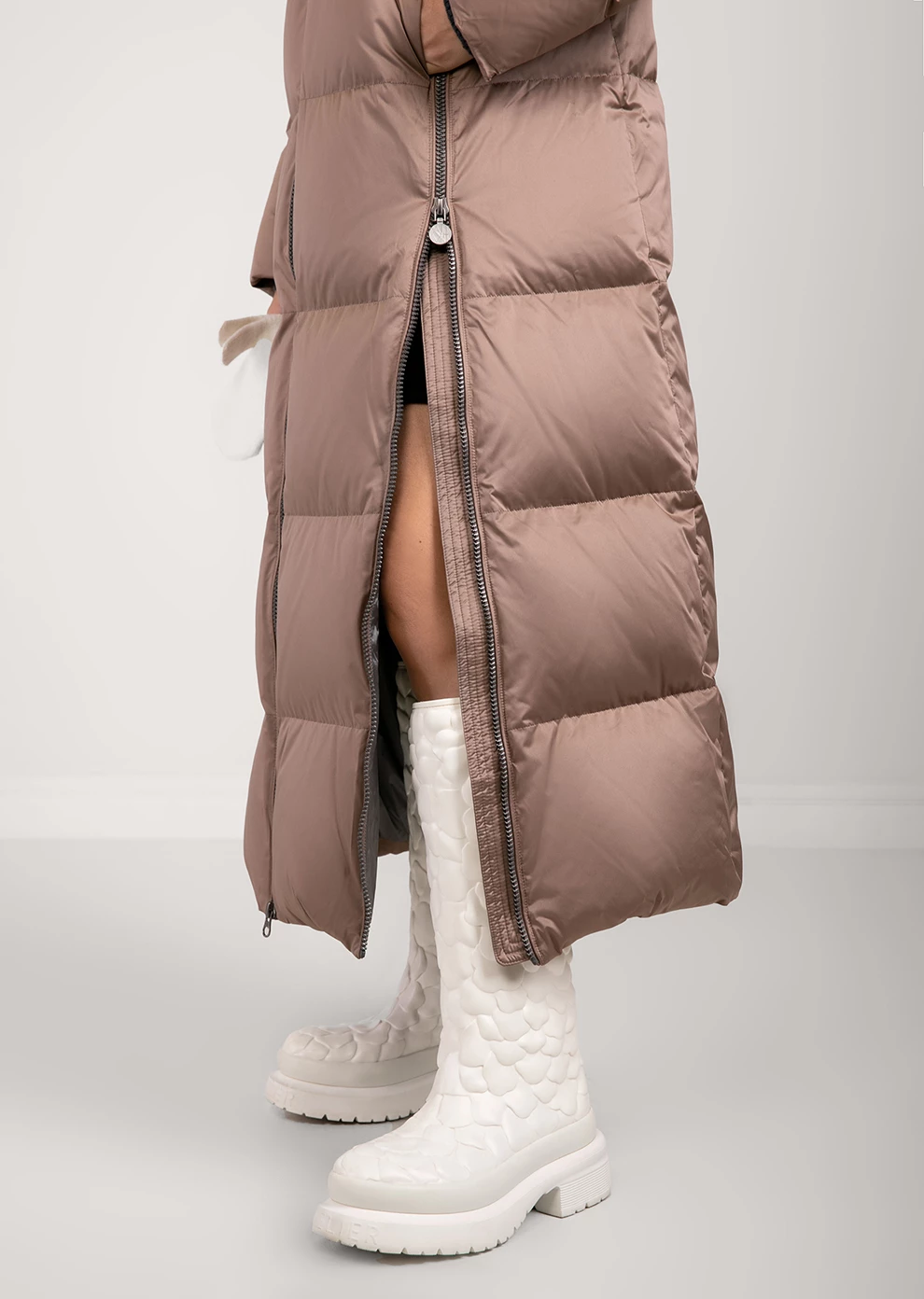 Длинный пуховик с капюшоном (1116OW-0012-OM044)