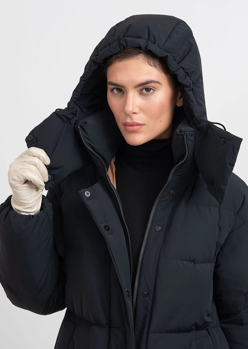 Длинный пуховик с капюшоном (1297SW-1005-A101)