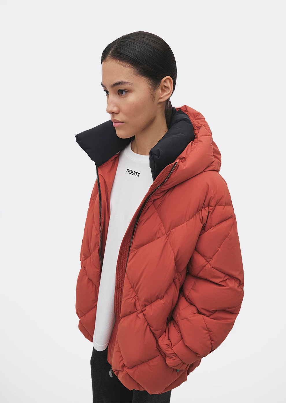 Пуховое полупальто с поясом (1213SW-1005-A306)