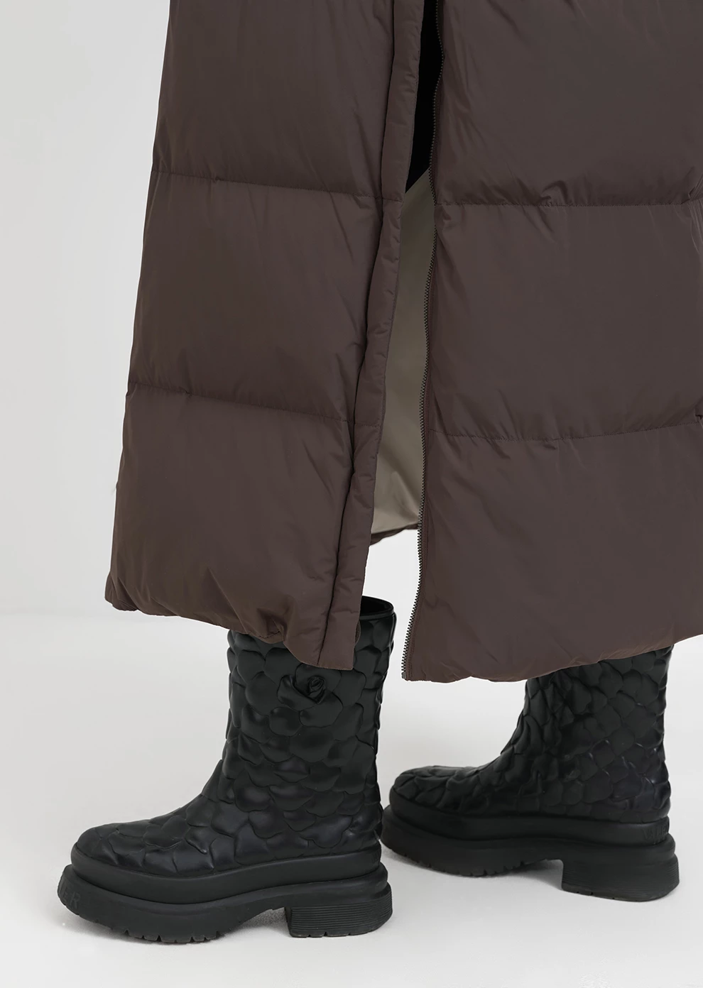 Длинный пуховик с капюшоном (1297SW-1005-A504)