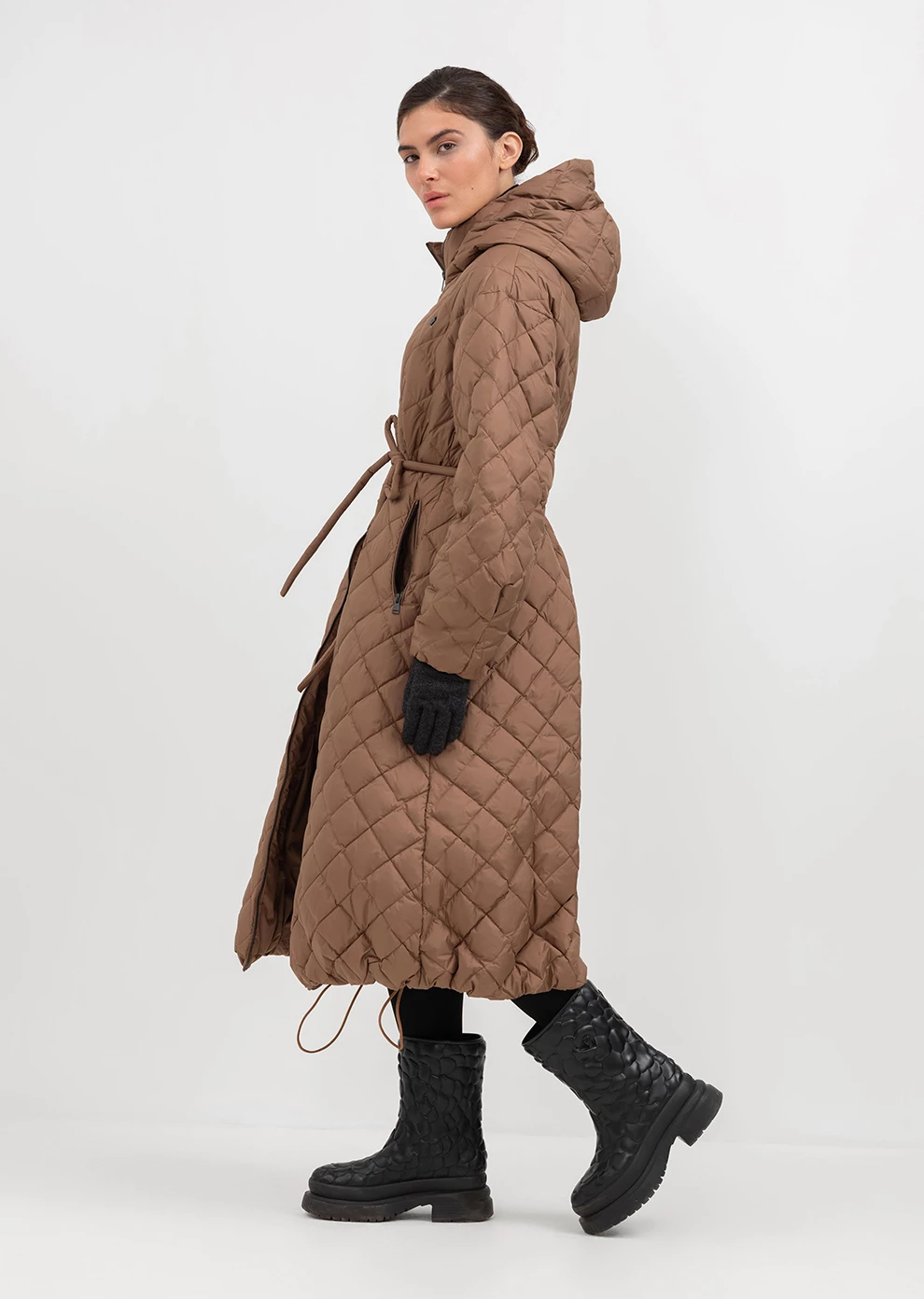 Пуховик длинный с капюшоном (1238UW-1039-A003)