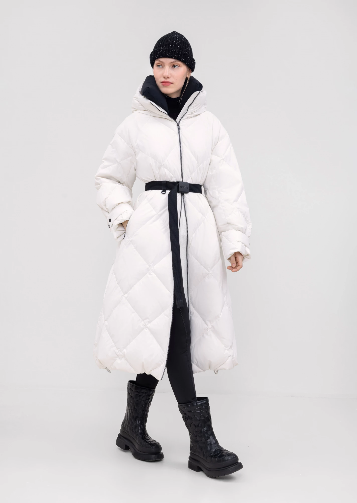 Пуховое пальто с поясом (1222SW-1005-A001)