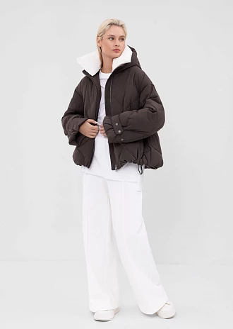 Короткий пуховик с капюшоном (1223SW-1021-A507)