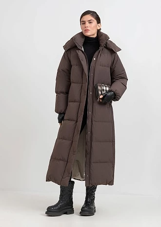 Длинный пуховик с капюшоном (1297SW-1005-A504)