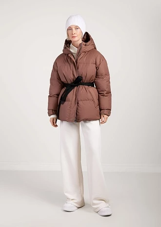 Короткий пуховик с капюшоном (1746OW-0058-OR044)