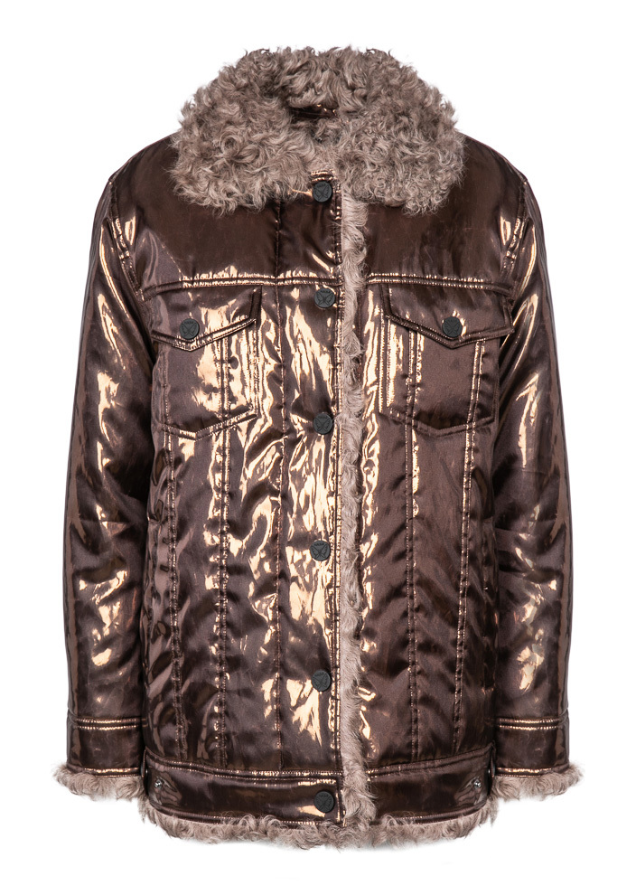 Утепленная куртка с покладом из натурального меха (19W764-4443-IZ052)
