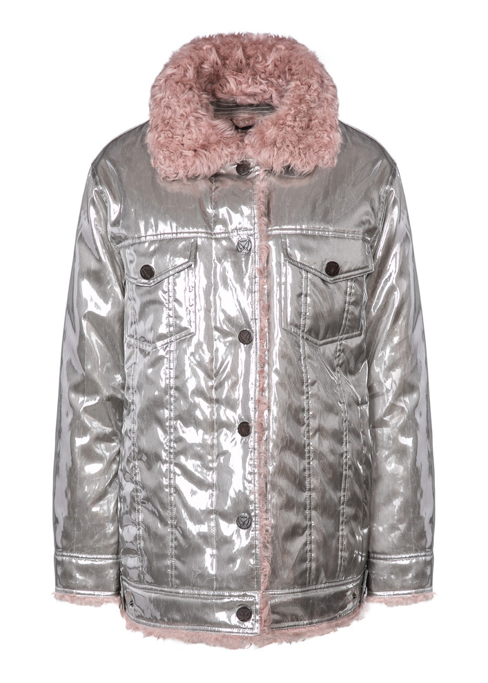 Утепленная куртка с покладом из натурального меха (19W264-4443-IZ055)