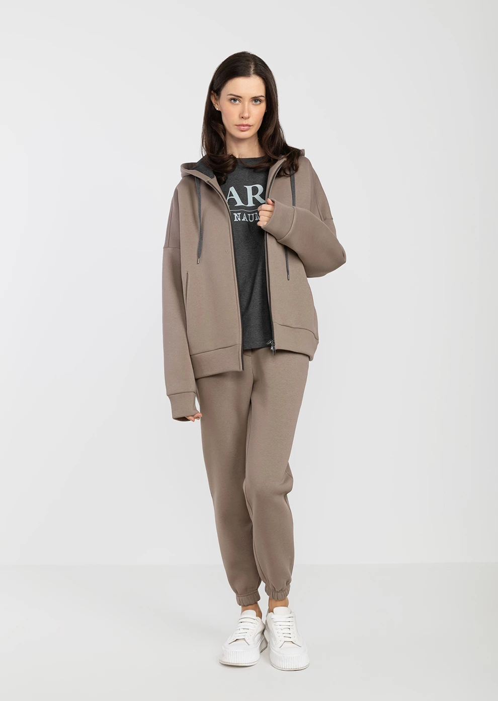 Утепленное oversize худи на молнии (7224SW-5044-A504)